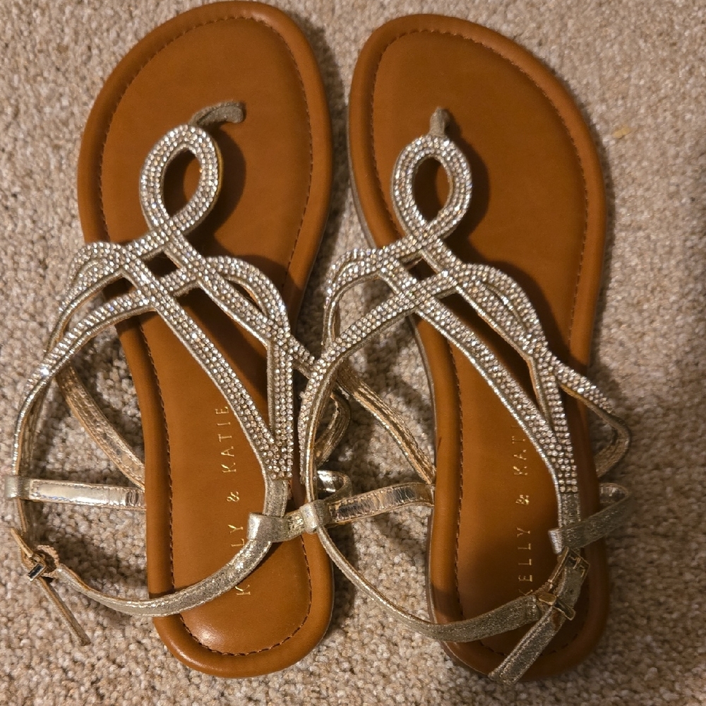 Kelly & Katie Silver and Tan Sandals
